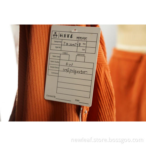 Essential Round neck items corduroy single-breasted jacket